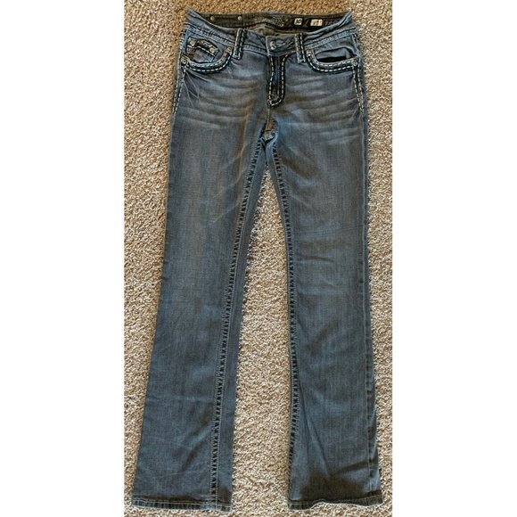 Miss Me Boot JP5014-2 Flap Pockets Thick Stitch Rhinestone Charcoal Size 30 Boot - Picture 1 of 14